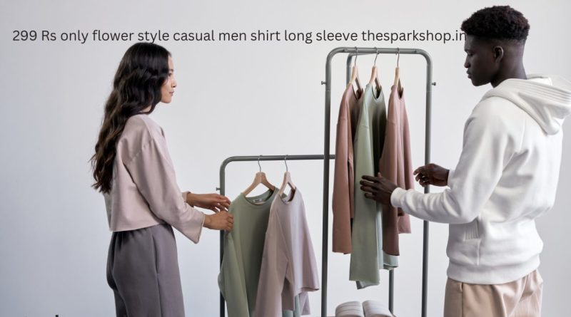 299 Rs only flower style casual men shirt long sleeve thesparkshop.in